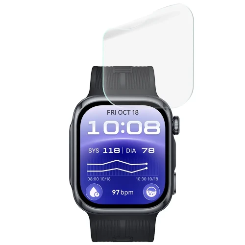 Folia hydrożelowa na ekran Bizon Watch Film Hydrogel Duo do Huawei Watch D3, 2 sztuki (5/5)