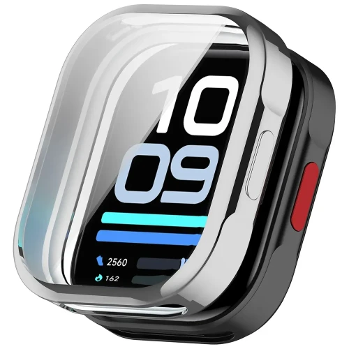Etui z osłoną ekranu Bizon Case Watch Felipe do Xiaomi Redmi Watch 6 Lite, srebrne (7/8)