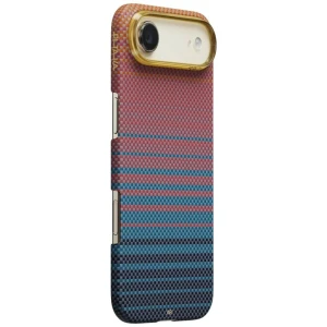Etui aramidowe Pitaka Edge Case do MagSafe, do iPhone Air, różowo-niebieskie z kevlarem