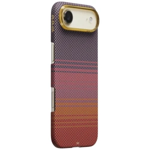 Etui aramidowe Pitaka Edge Case do MagSafe, do iPhone Air, fioletowo-różowe z kevlarem