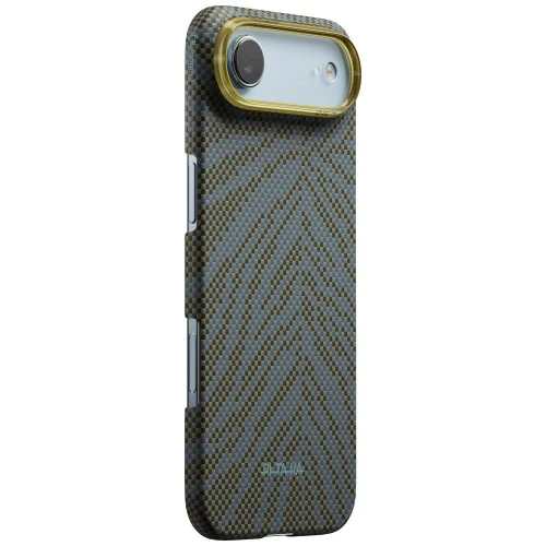 Etui aramidowe Pitaka Edge Case do MagSafe, do iPhone Air, brązowo-zielone z wzorem (1/7)