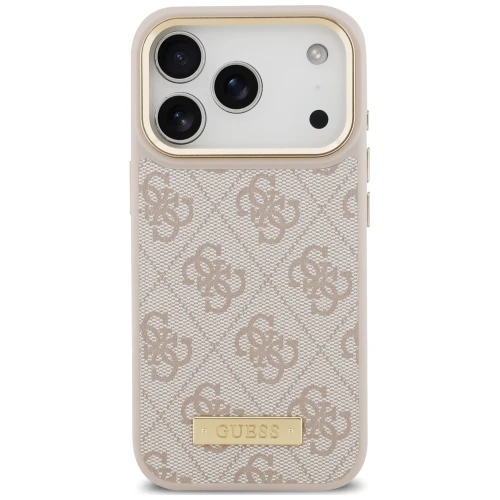 Etui Guess 4G Logo Plate do iPhone 18 Pro Max / 17 Pro Max, różowe (3/8)