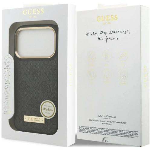 Etui Guess 4G Logo Plate do iPhone 18 Pro Max / 17 Pro Max, czarne (8/8)