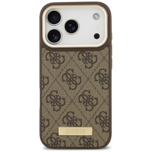 Etui Guess 4G Logo Plate do iPhone 18 Pro Max / 17 Pro Max, brązowe (3/8)