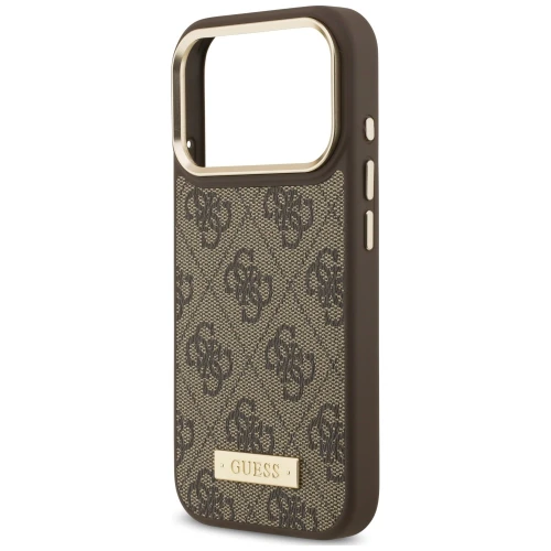 Etui Guess 4G Logo Plate do iPhone 18 Pro Max / 17 Pro Max, brązowe (6/8)