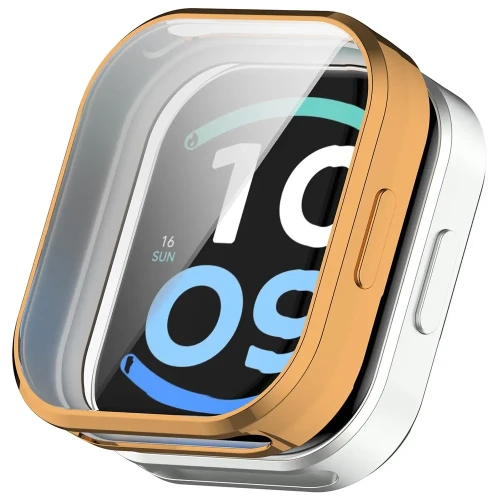 Etui z osłoną ekranu Bizon Case Watch Felipe do Xiaomi Redmi Watch 6 Active, różowozłote (7/8)