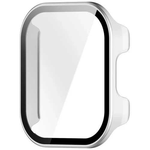 Etui ze szkłem do zegarka Bizon Case Watch Adamo do Xiaomi Redmi Watch 6 Active, satynowo srebrne (3/8)