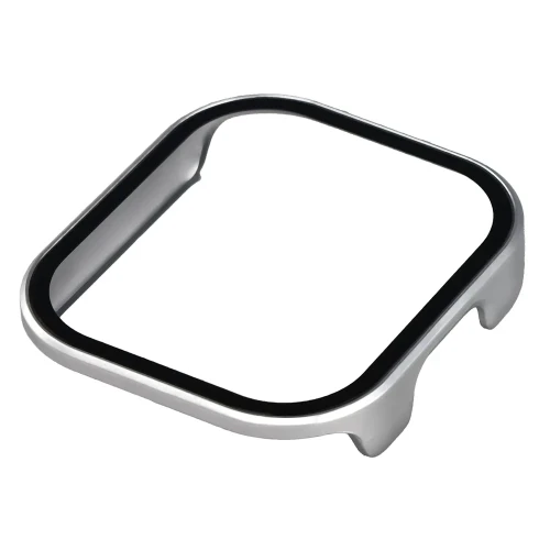 Etui ze szkłem do zegarka Bizon Case Watch Adamo do Xiaomi Redmi Watch 6 Active, satynowo srebrne (6/8)