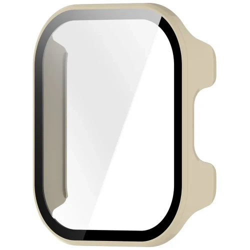 Etui ze szkłem do zegarka Bizon Case Watch Adamo do Xiaomi Redmi Watch 6 Active, beżowe (3/8)