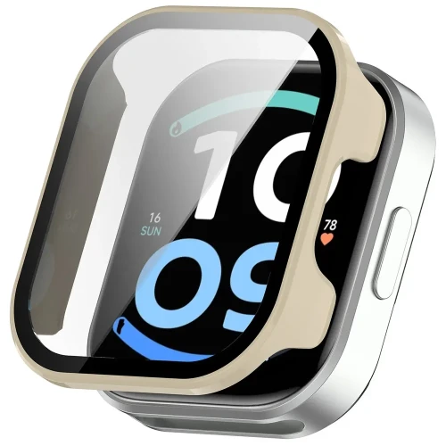 Etui ze szkłem do zegarka Bizon Case Watch Adamo do Xiaomi Redmi Watch 6 Active, beżowe (4/8)
