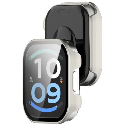Etui ze szkłem do zegarka Bizon Case Watch Adamo do Xiaomi Redmi Watch 6 Active, satynowo-szampańskie (1/8)