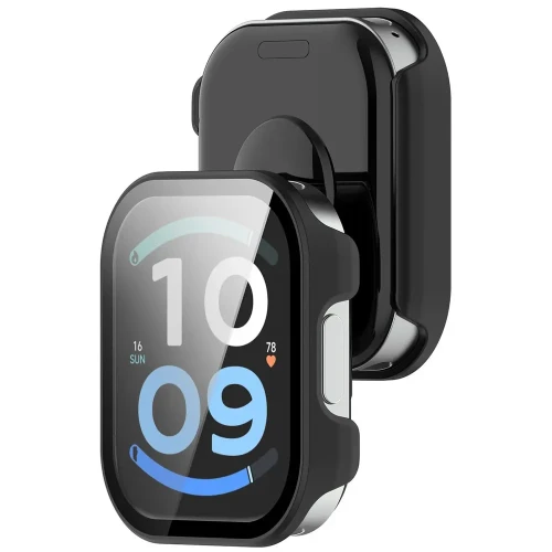 Etui ze szkłem do zegarka Bizon Case Watch Adamo do Xiaomi Redmi Watch 6 Active, matowe czarne (1/8)