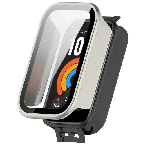 Etui ze szkłem do zegarka Bizon Case Watch Adamo do Xiaomi Smart Band 11 Active, satynowo-szampańskie (4/8)