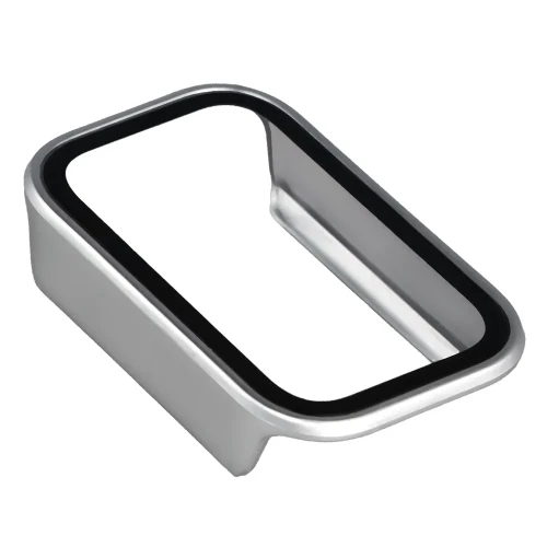 Etui ze szkłem do zegarka Bizon Case Watch Adamo do Xiaomi Smart Band 11 Active, satynowo srebrne (7/8)