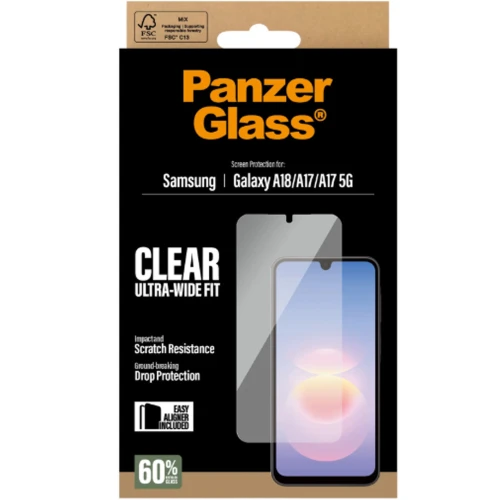 Szkło hartowane z aplikatorem PanzerGlass Ultra-Wide Fit do Galaxy A17 5G / 4G, Galaxy A18 5G, przezroczyste (5/5)