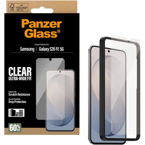 Szkło hartowane z aplikatorem PanzerGlass Ultra-Wide Fit do Galaxy S26 FE, przezroczyste (2/5)