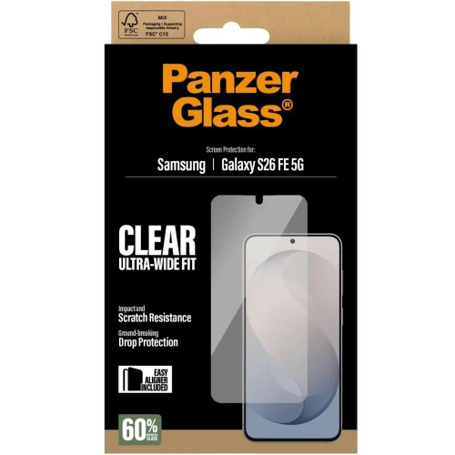 Szkło hartowane z aplikatorem PanzerGlass Ultra-Wide Fit do Galaxy S26 FE, przezroczyste (5/5)