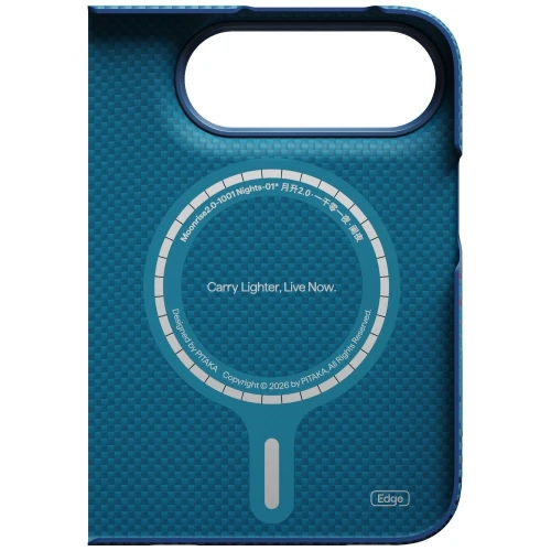 Etui aramidowe Pitaka Edge Ultra-Slim Case PitaTap do MagSafe, do iPhone Duo, niebiesko-czerwone z Kevlarem (5/13)