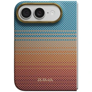 Etui aramidowe Pitaka Edge Ultra-Slim Case PitaTap do MagSafe, do iPhone Duo, pomarańczowo-niebieskie z kevlarem