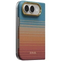 Etui aramidowe Pitaka Edge Ultra-Slim Case PitaTap do MagSafe, do iPhone Duo, pomarańczowo-niebieskie z kevlarem (2/14)