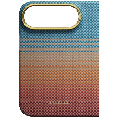 Etui aramidowe Pitaka Edge Ultra-Slim Case PitaTap do MagSafe, do iPhone Duo, pomarańczowo-niebieskie z kevlarem (3/14)