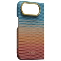 Etui aramidowe Pitaka Edge Ultra-Slim Case PitaTap do MagSafe, do iPhone Duo, pomarańczowo-niebieskie z kevlarem (4/14)