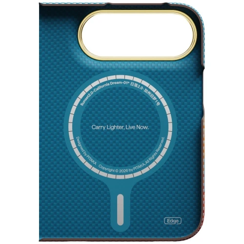 Etui aramidowe Pitaka Edge Ultra-Slim Case PitaTap do MagSafe, do iPhone Duo, pomarańczowo-niebieskie z kevlarem (5/14)