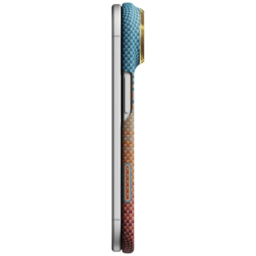 Etui aramidowe Pitaka Edge Ultra-Slim Case PitaTap do MagSafe, do iPhone Duo, pomarańczowo-niebieskie z kevlarem (7/14)