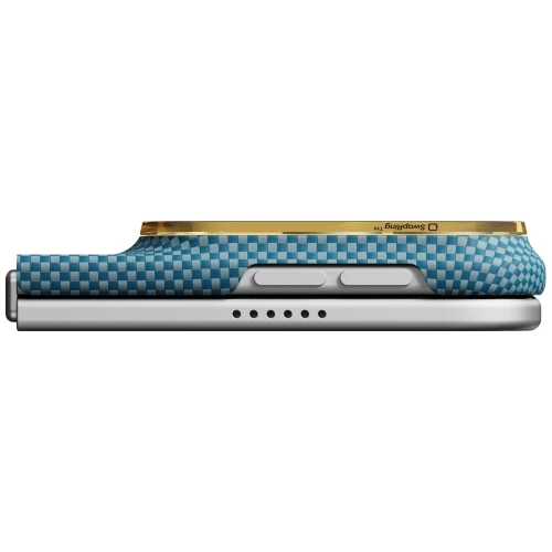 Etui aramidowe Pitaka Edge Ultra-Slim Case PitaTap do MagSafe, do iPhone Duo, pomarańczowo-niebieskie z kevlarem (11/14)