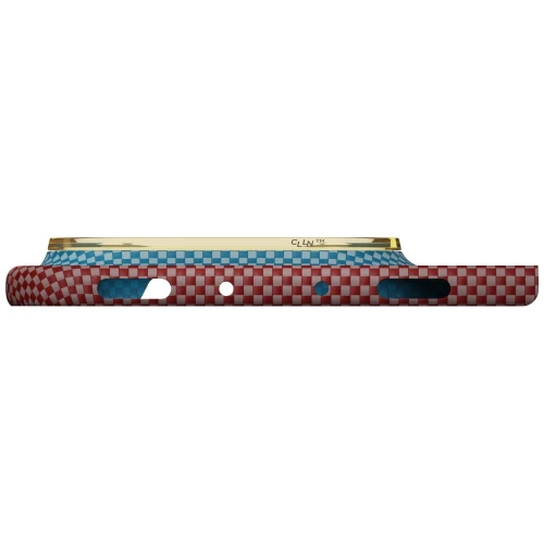 Etui aramidowe Pitaka Edge Ultra-Slim Case PitaTap do MagSafe, do iPhone Duo, pomarańczowo-niebieskie z kevlarem (12/14)
