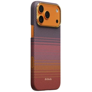 Etui aramidowe Pitaka Edge Ultra-Slim Case PitaTap do MagSafe, do iPhone 17 Pro Max, fioletowo-różowe z kevlarem