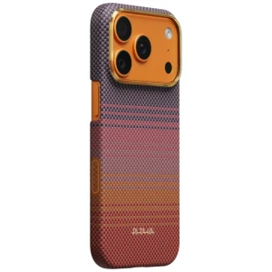Etui aramidowe Pitaka Edge Ultra-Slim Case PitaTap do MagSafe, do iPhone 17 Pro, fioletowo-różowe z kevlarem