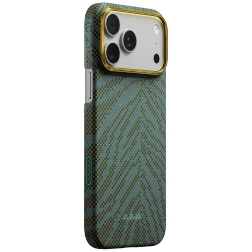 Etui aramidowe Pitaka Edge Ultra-Slim Case PitaTap do MagSafe, do iPhone 17 Pro Max, brązowo-zielone z wzorem (1/7)