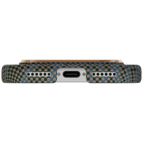 Etui aramidowe Pitaka Edge Ultra-Slim Case PitaTap do MagSafe, do iPhone 17 Pro Max, brązowo-zielone z wzorem (5/7)
