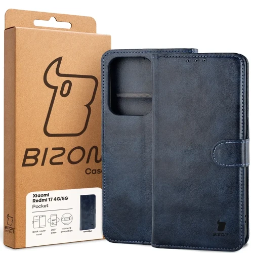 Etui z klapką Bizon Case Pocket do Xiaomi Redmi 17 4G/5G, granatowe (6/6)