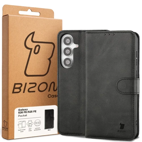 Etui z klapką Bizon Case Pocket do Galaxy S26 FE / S25 FE, czarne (6/6)