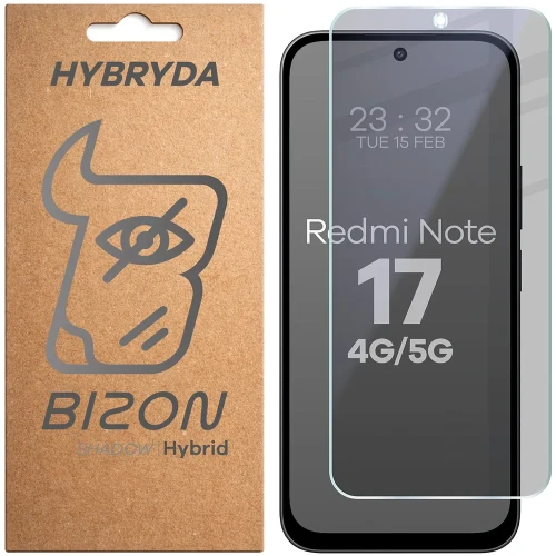 Prywatyzujące szkło hybrydowe Bizon Hybrid Shadow do Xiaomi Redmi Note 17 4G/5G, matowe (1/6)