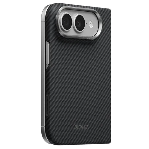 Etui aramidowe Pitaka Edge Ultra-Slim Case PitaTap do MagSafe, do iPhone Duo, czarno-szare z kevlarem (1/4)
