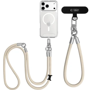 OUTLET: Uniwersalna smycz do telefonu, sznurek Tech-Protect C10S Rope Crossbody & Wrist, beżowa