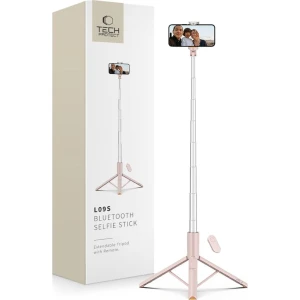 OUTLET:  Uchwyt, kijek, statyw Tech-Protect L09S Wireless Selfie Stick Tripod Bluetooth, różowy