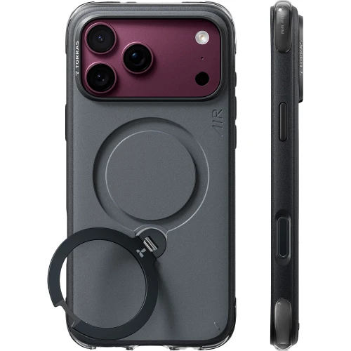 Etui z obrotową podstawką 180° Ostand Q3 Air Essential do MagSafe do iPhone 18 Pro / 17 Pro, czarne (1/9)