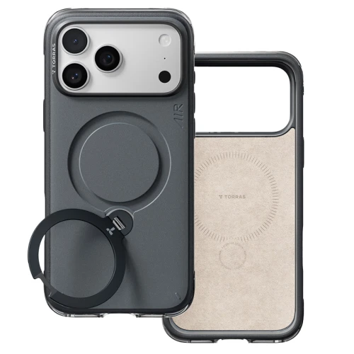 Etui z obrotową podstawką 180° Ostand Q3 Air Essential do MagSafe do iPhone 18 Pro / 17 Pro, czarne (2/9)