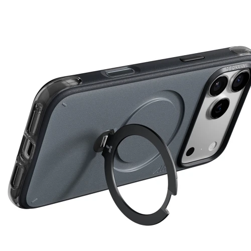 Etui z obrotową podstawką 180° Ostand Q3 Air Essential do MagSafe do iPhone 18 Pro / 17 Pro, czarne (4/9)