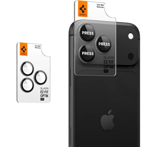 Szkło na aparat Spigen Glas.tR EZ Fit Optik Pro 2-Pack do iPhone 18 Pro Max / 18 Pro, ciemno-szare (12/12)