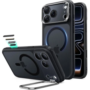 OUTLET: Etui ESR Classic Hybrid Kickstand do MagSafe do iPhone 18 Pro / 17 Pro, czarno-przydymione