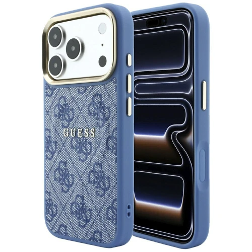 Etui Guess Embossed 4G Classic do iPhone 18 Pro / 17 Pro do MagSafe, niebieskie