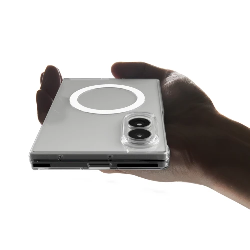 Etui Spigen Air Skin Mag do MagSafe do Galaxy Z Fold8, przezroczysto-białe