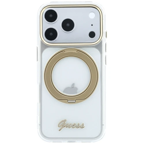 Etui Guess IML Ring Stand 360 Script Metal Logo do iPhone 18 Pro Max / 17 Pro Max, przezroczyste (3/8)