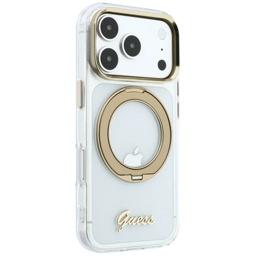 Etui Guess IML Ring Stand 360 Script Metal Logo do iPhone 18 Pro Max / 17 Pro Max, przezroczyste (4/8)