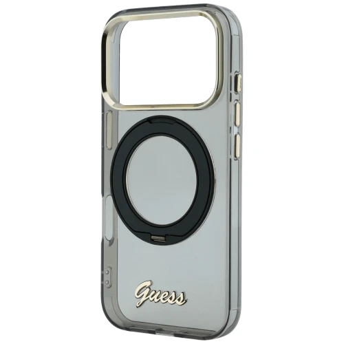 Etui Guess IML Ring Stand 360 Script Metal Logo do iPhone 18 Pro Max / 17 Pro Max, czarne (5/7)
